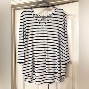 Women’s striped, 3/4 length sleeve shirt